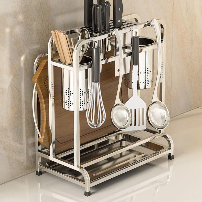 Kitchen Utensil Rack Stainless Steel Kitchen Rack for Cabinet Pantry Kitchen Black