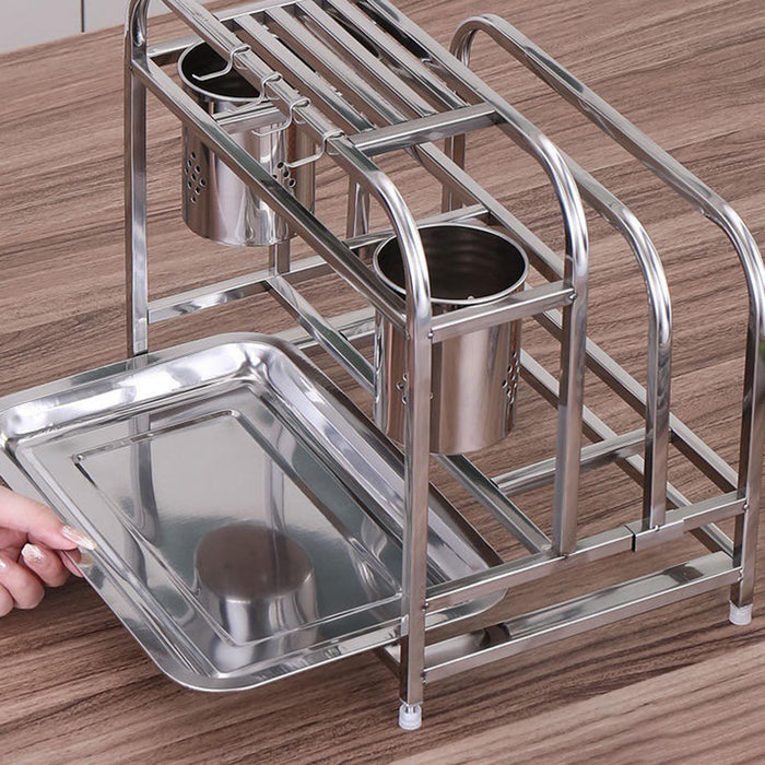 Kitchen Utensil Rack Stainless Steel Kitchen Rack for Cabinet Pantry Kitchen Black