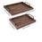 2x Rustic Serving Trays Multipurpose Rectangular Stylish for Tea Food Coffee black brown