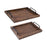 2x Rustic Serving Trays Multipurpose Rectangular Stylish for Tea Food Coffee black brown