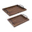 2x Rustic Serving Trays Multipurpose Rectangular Stylish for Tea Food Coffee black brown