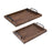 2x Rustic Serving Trays Multipurpose Rectangular Stylish for Tea Food Coffee black brown