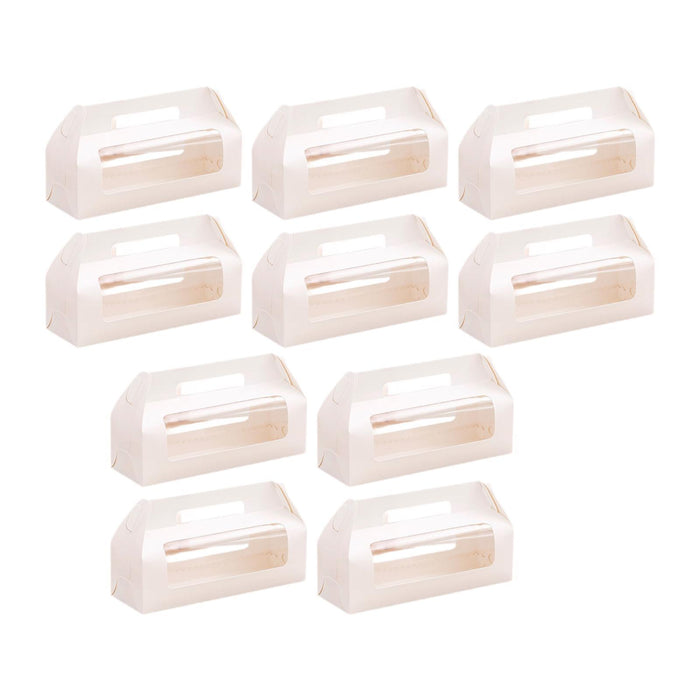 10Pcs Cake Boxes Portable Cake Roll Packaging Box for Camping Picnic Holiday L