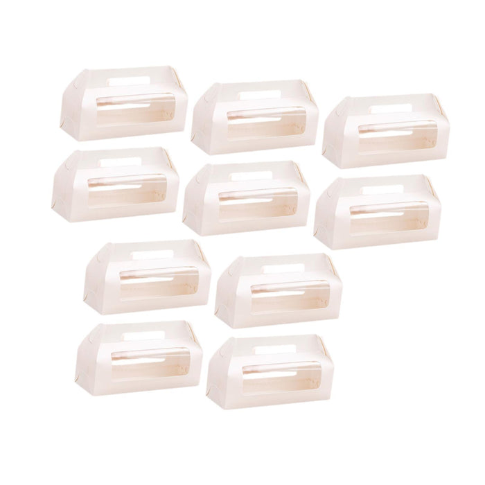 10Pcs Cake Boxes Portable Cake Roll Packaging Box for Camping Picnic Holiday L