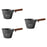 3Pcs Stainless Steel Espresso Measuring Cup with Handle for Party Restaurant black