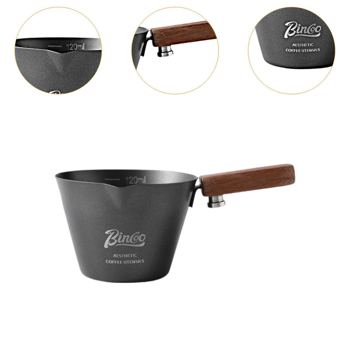 3Pcs Stainless Steel Espresso Measuring Cup with Handle for Party Restaurant black