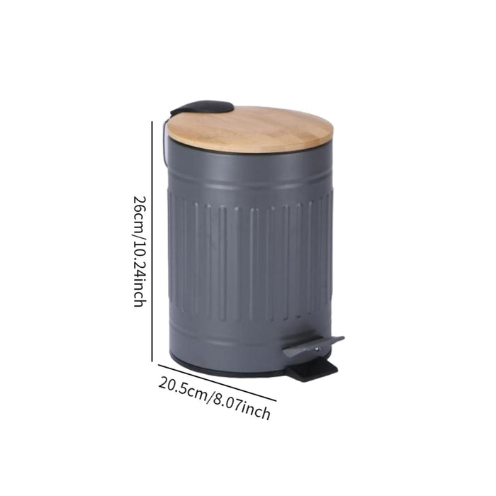 Step Trash Can 5L Easy to Clean Household Dustbin for Office Restroom Toilet Gray