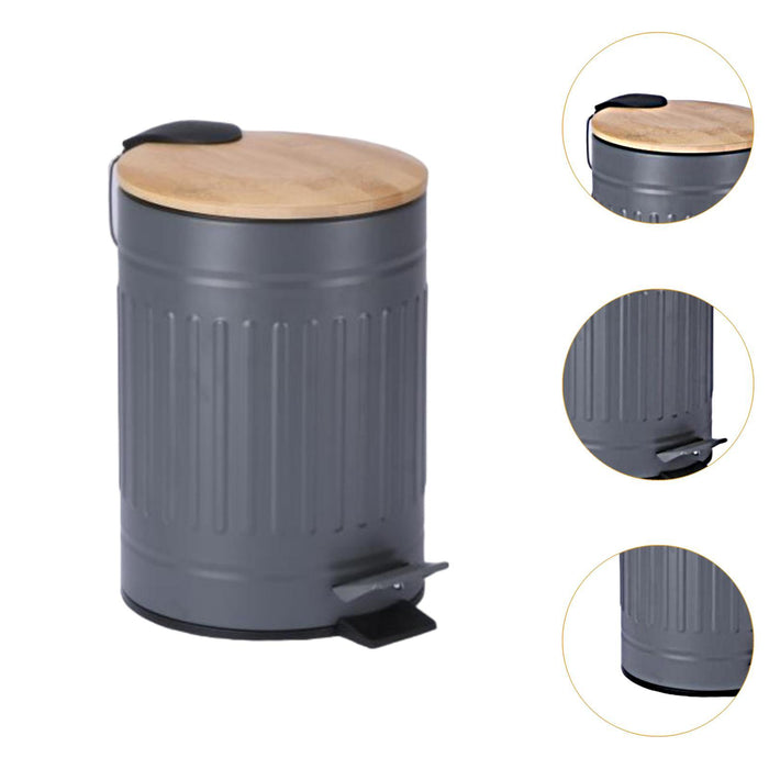 Step Trash Can 5L Easy to Clean Household Dustbin for Office Restroom Toilet Gray