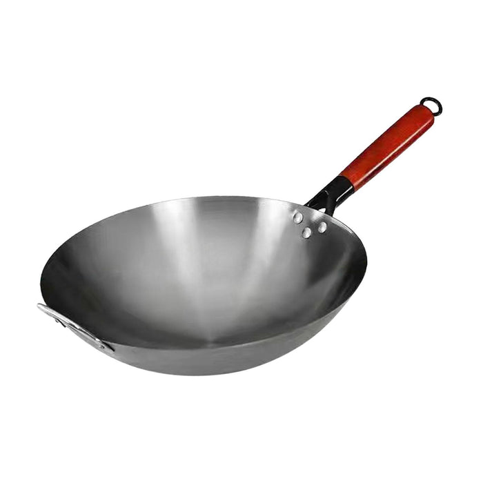 Crofta Wok Pan Gas Non Coating with Wooden Handle Pans Universal Cookware Saute Pan 32cm