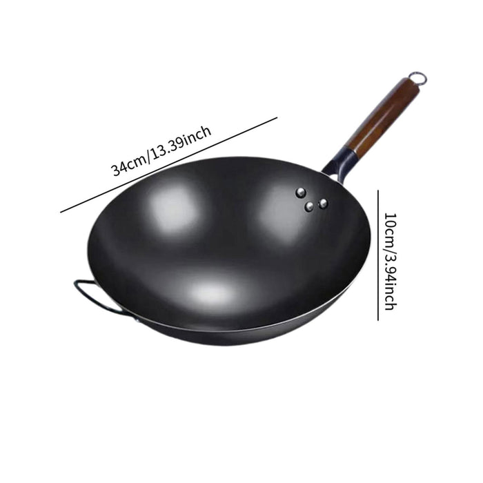 Wok Pan Induction Cooker Pots Manual Forging Iron Pan General Nonstick Wok