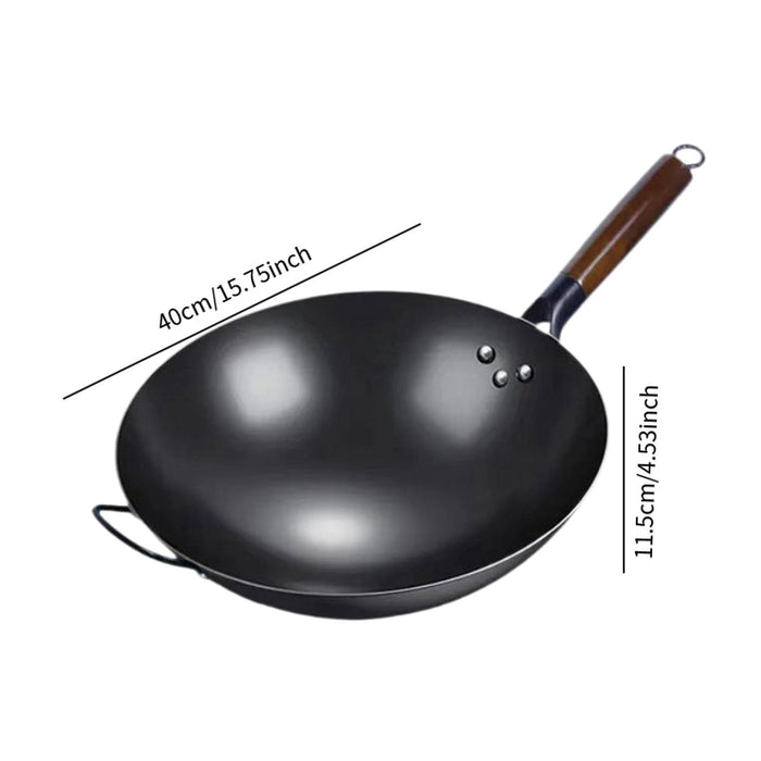 Wok Pan Induction Cooker Pots Manual Forging Iron Pan General Nonstick Wok