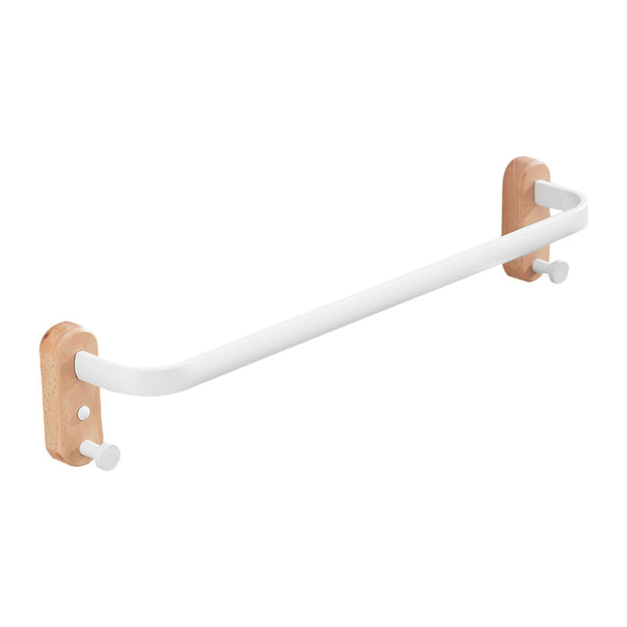 Towel Hanging Rod with Wood Base Towel Holder for Living Room Toilet single layer