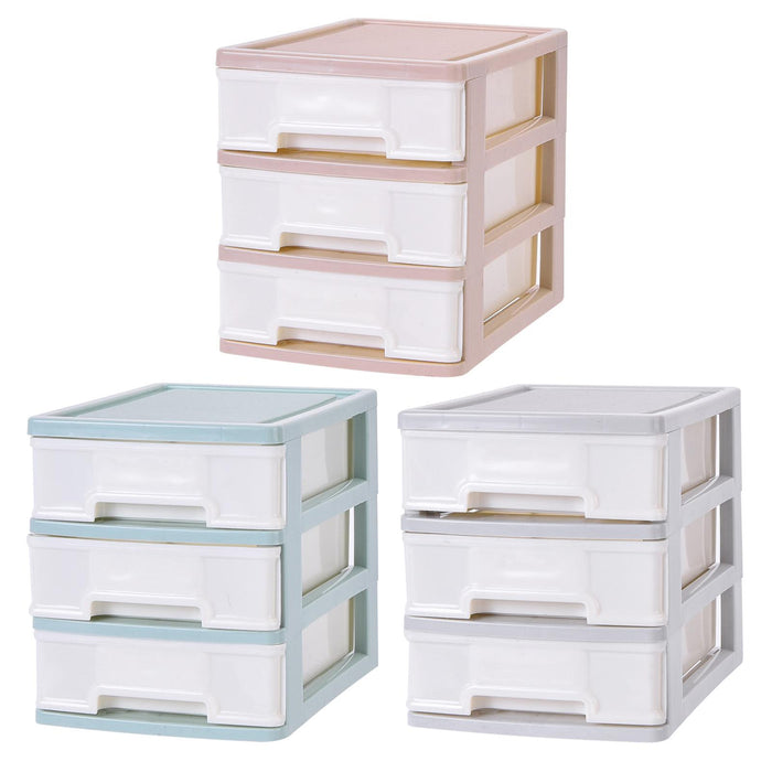 Storage Drawer 3 Layers Space Saving Jewelry Case for Desk Office Toiletries Pink