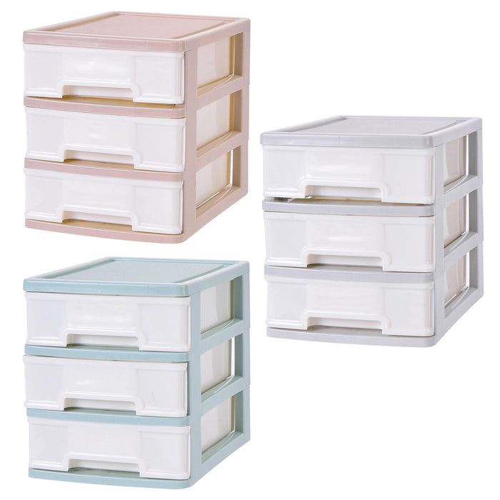 Storage Drawer 3 Layers Space Saving Jewelry Case for Desk Office Toiletries Pink