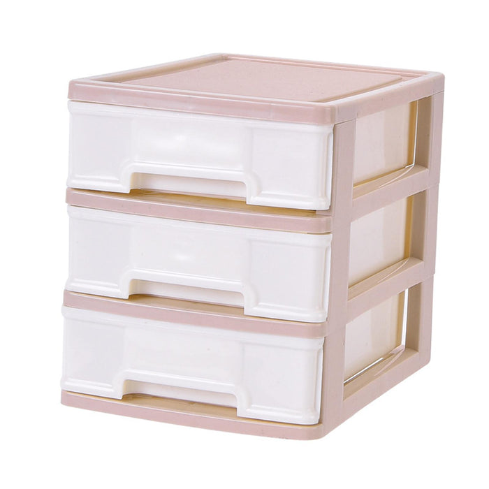 Storage Drawer 3 Layers Space Saving Jewelry Case for Desk Office Toiletries Pink