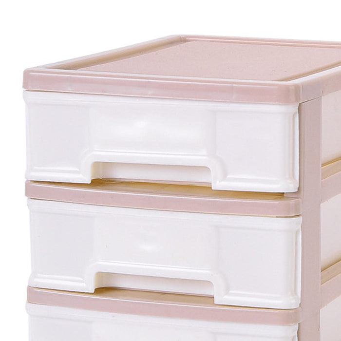 Storage Drawer 3 Layers Space Saving Jewelry Case for Desk Office Toiletries Pink