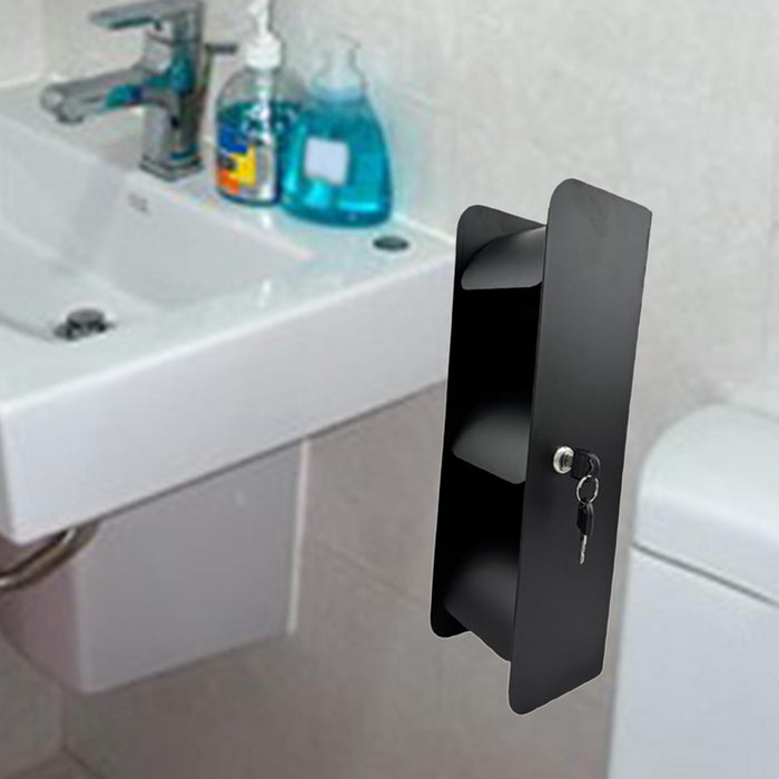 Toilet Tissue Dispenser Locking Wall Mount Commercial Bathroom Tissue Holder Black