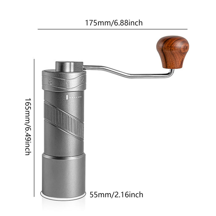 Handheld Coffee Grinder Espresso Coffee Hand Grinder for Office Cafe Camping Gray