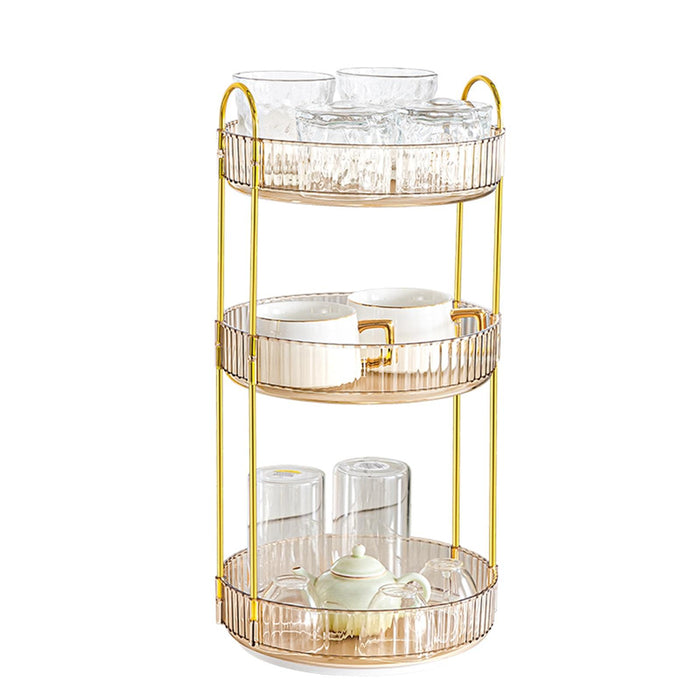 Makeup Storage Organizer 3 Layer Fruit Holder for Desk Table Bathroom Vanity gold