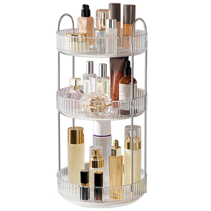 Makeup Storage Organizer 3 Layer Fruit Holder for Desk Table Bathroom Vanity clear