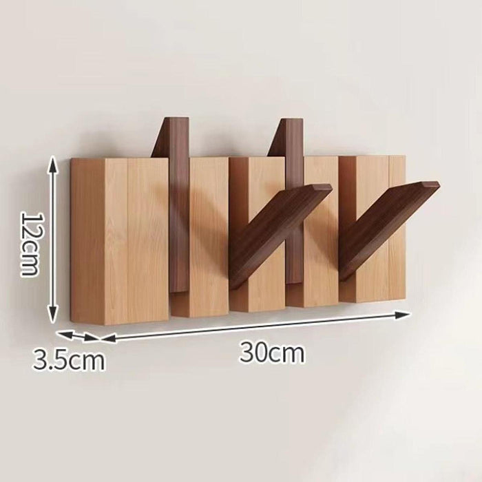 Wood Wall Mounted Piano Coat Rack Entryway Wall Art Hook for Bag Living Room 4 key