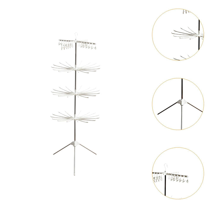 Tripod Clothes Drying Rack Laundry Drying Rack Clothing Rack for Indoor Home 24 clips