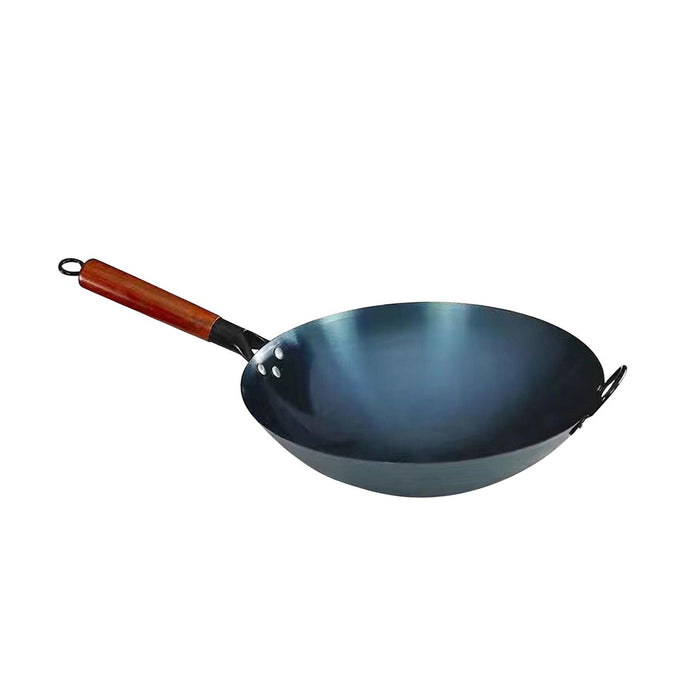 Wok Pan Gas Universal Pots Boiling Pans with Wooden Handle Cooking Saute Pan 40cm