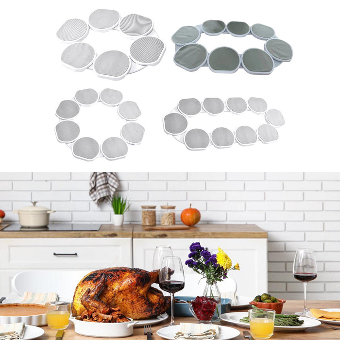 Crofta Kitchen Dining Table Rotating Tray Lazy Susans for Gatherings Dining Kitchen 6 plates