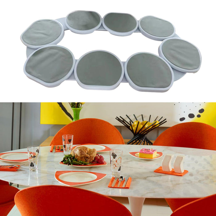 Crofta Kitchen Dining Table Rotating Tray Lazy Susans for Gatherings Dining Kitchen 8 plates