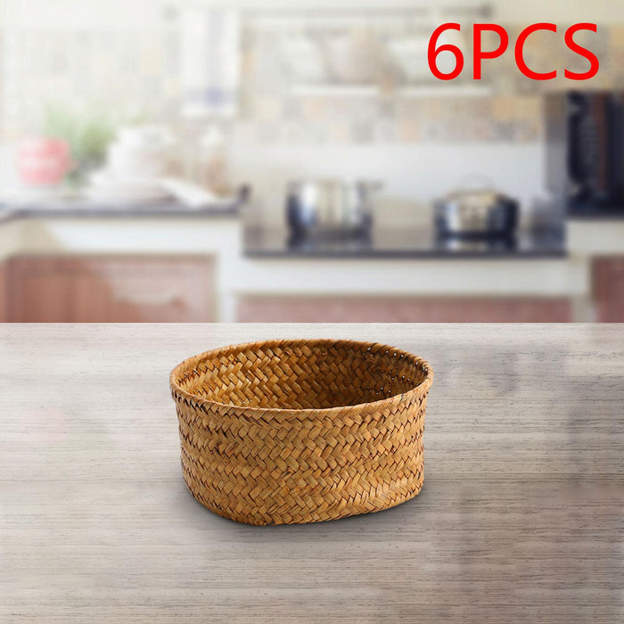 Storage Basket DIY Decorative Storage Bins for Countertop Vegetable Tabletop 6pcs M