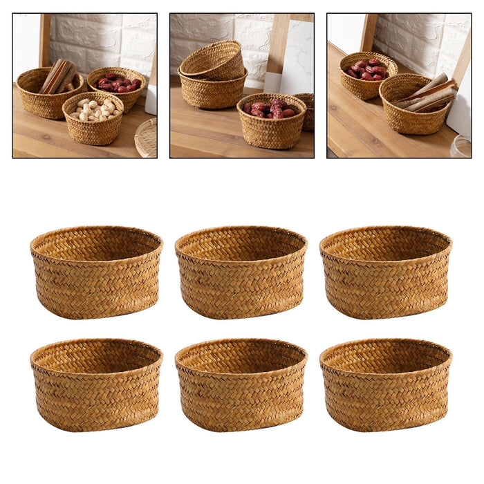 Storage Basket DIY Decorative Storage Bins for Countertop Vegetable Tabletop 6pcs M