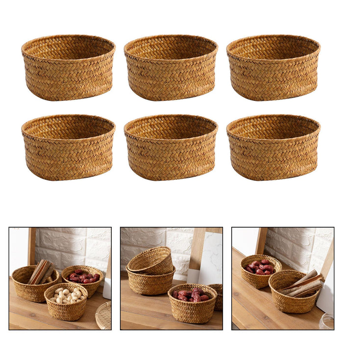 Storage Basket DIY Decorative Storage Bins for Countertop Vegetable Tabletop 6pcs M