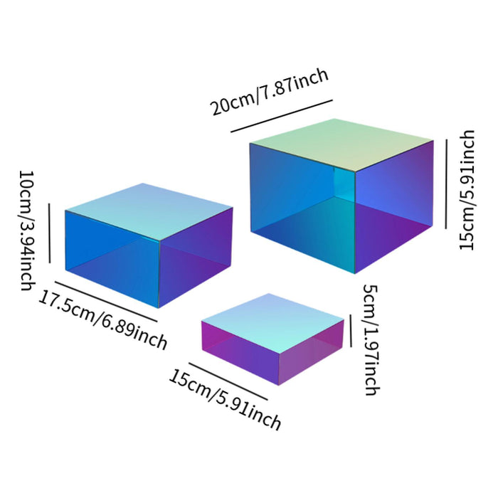 3Pcs Acrylic Cube Display Box Riser for Collectibles Action Figures Catering