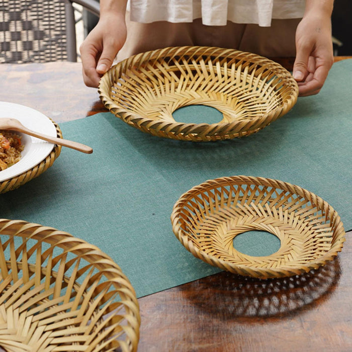 Woven Plate Holder Boho Round Woven Placemat for Kitchen Patio Table Outdoor M