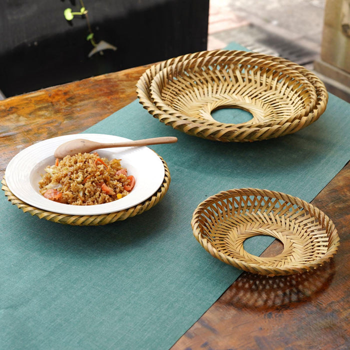 Woven Plate Holder Boho Round Woven Placemat for Kitchen Patio Table Outdoor M