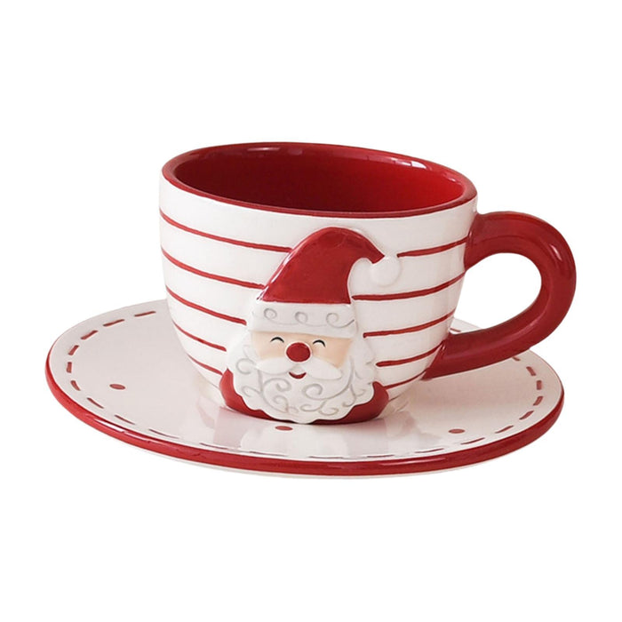 Tea Cup and Saucer Creative Santa Claus for Cappuccino Birthday Gift Wedding