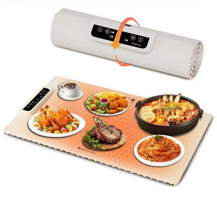 Electric Warming Tray Placemat Silicone Food Warmer for Home Buffets Dinners White