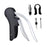 Crofta Wine Opener Kitchen Tools with Ergonomic Grip Manual for Home Bar Restaurant black 5 pieces