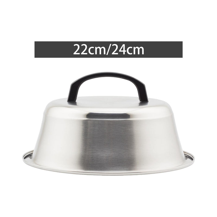 Stainless Steel Basting Cover Round Burger Cover for Cooking Kitchen Camping 22cm