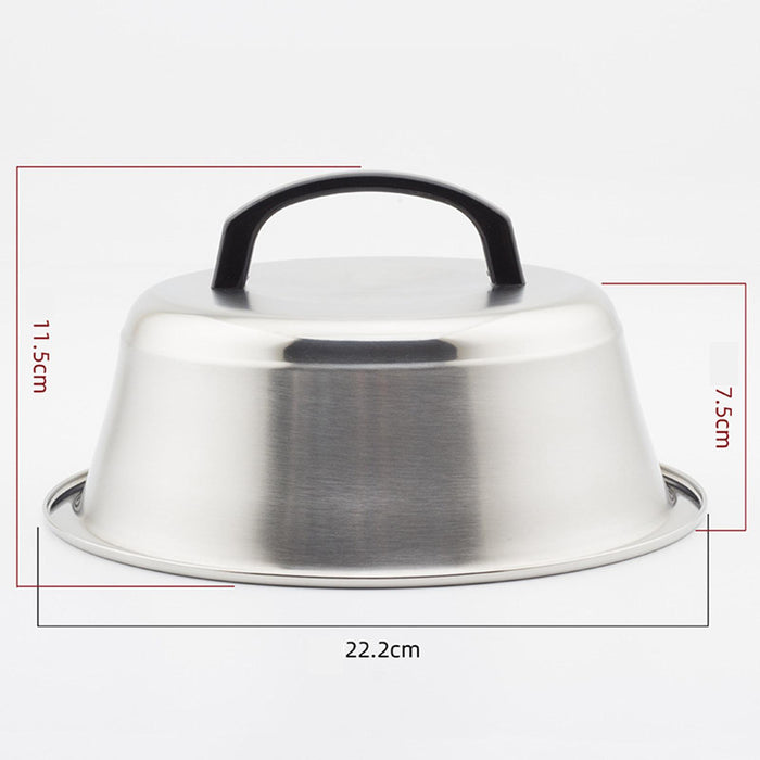 Stainless Steel Basting Cover Round Burger Cover for Cooking Kitchen Camping 22cm