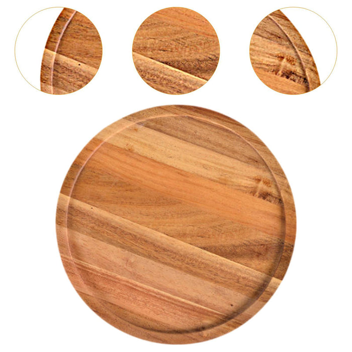 Wooden Serving Tray Round Appetizer Food Board for Home Decor Bedroom