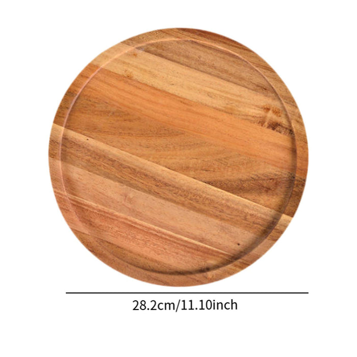 Wooden Serving Tray Round Appetizer Food Board for Home Decor Bedroom