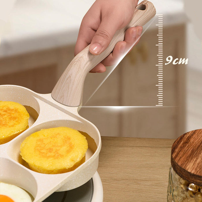 4 Cup Egg Frying Pan Household Sturdy Grill Frying Pan for Eggs Muffins Meat White