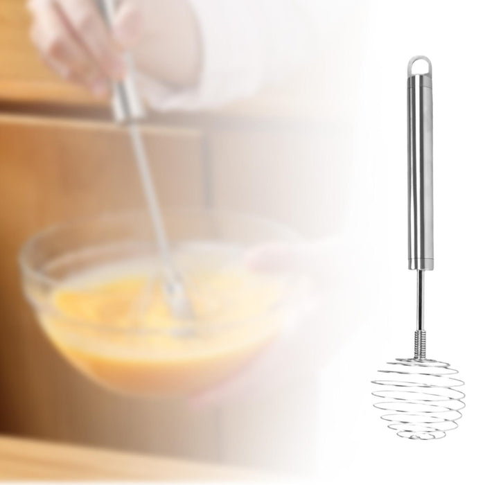 Spring Whisk Portable Stainless Steel Egg Whisk for Mixing Blending Stirring