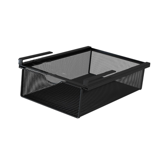 Under Shelf Wire Basket Hanging Pullout Drawer Basket for Office Home Closet Black S