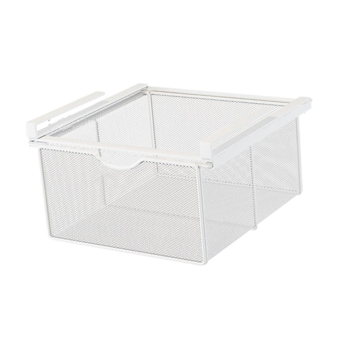 Under Shelf Wire Basket Hanging Pullout Drawer Basket for Office Home Closet White XL