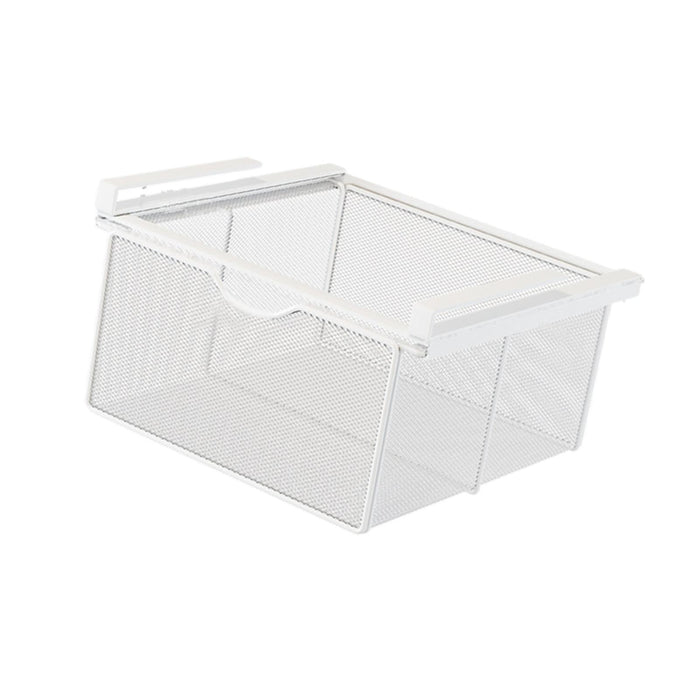 Under Shelf Wire Basket Hanging Pullout Drawer Basket for Office Home Closet White XL