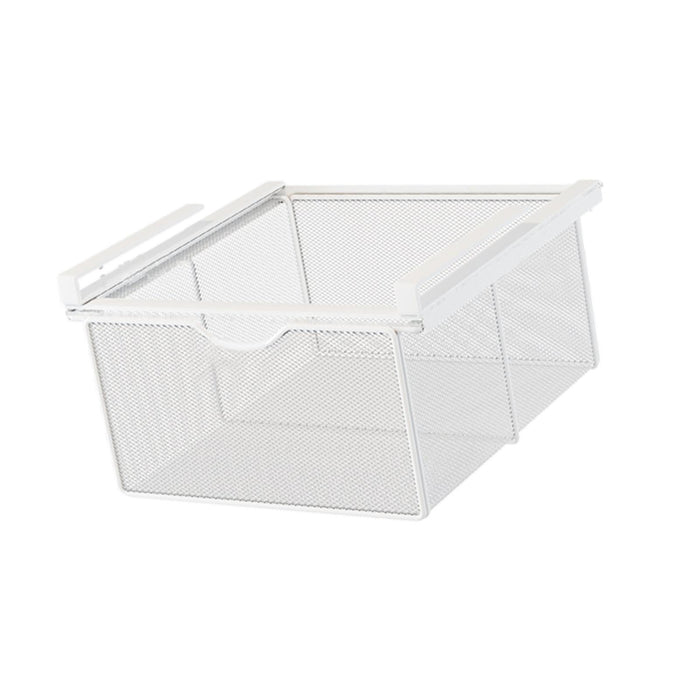 Under Shelf Wire Basket Hanging Pullout Drawer Basket for Office Home Closet White XL