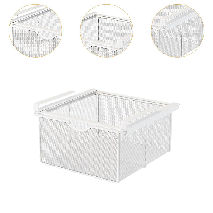 Under Shelf Wire Basket Hanging Pullout Drawer Basket for Office Home Closet White XL