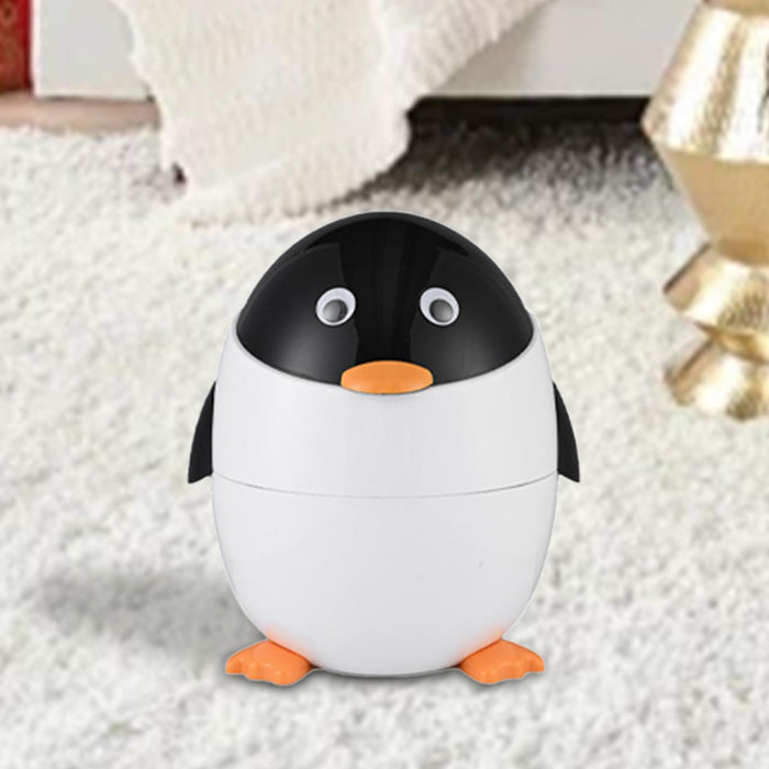 Trash Can Cute Penguin Garbage Can Flip Lid for Kitchen Bathroom Living Room